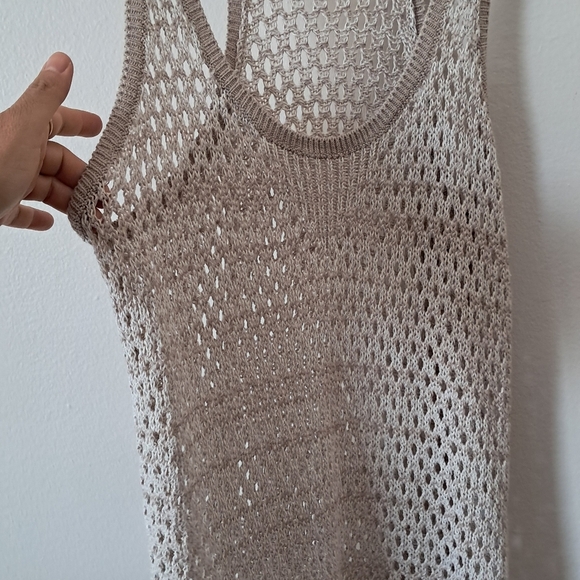 Club Monaco Cream Knit Tank Top - Picture 2 of 5